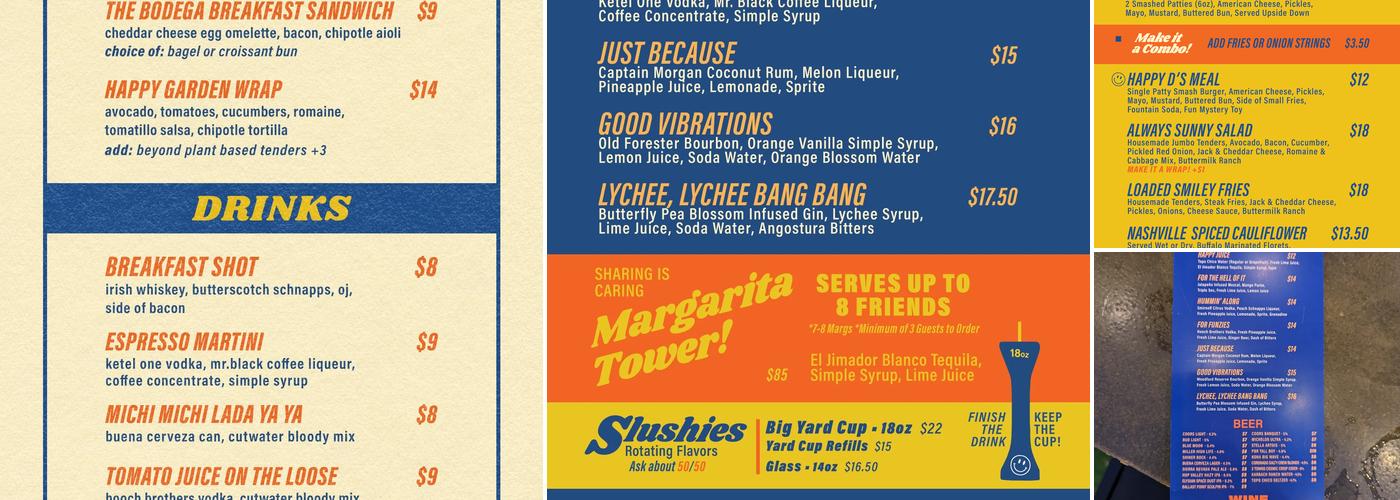 Happy Does Bar Menu