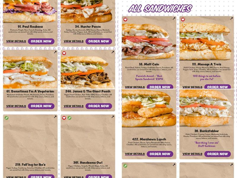 Ike's Love & Sandwiches Menu