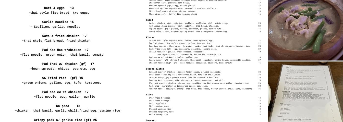 La ong Beverly Hills Menu