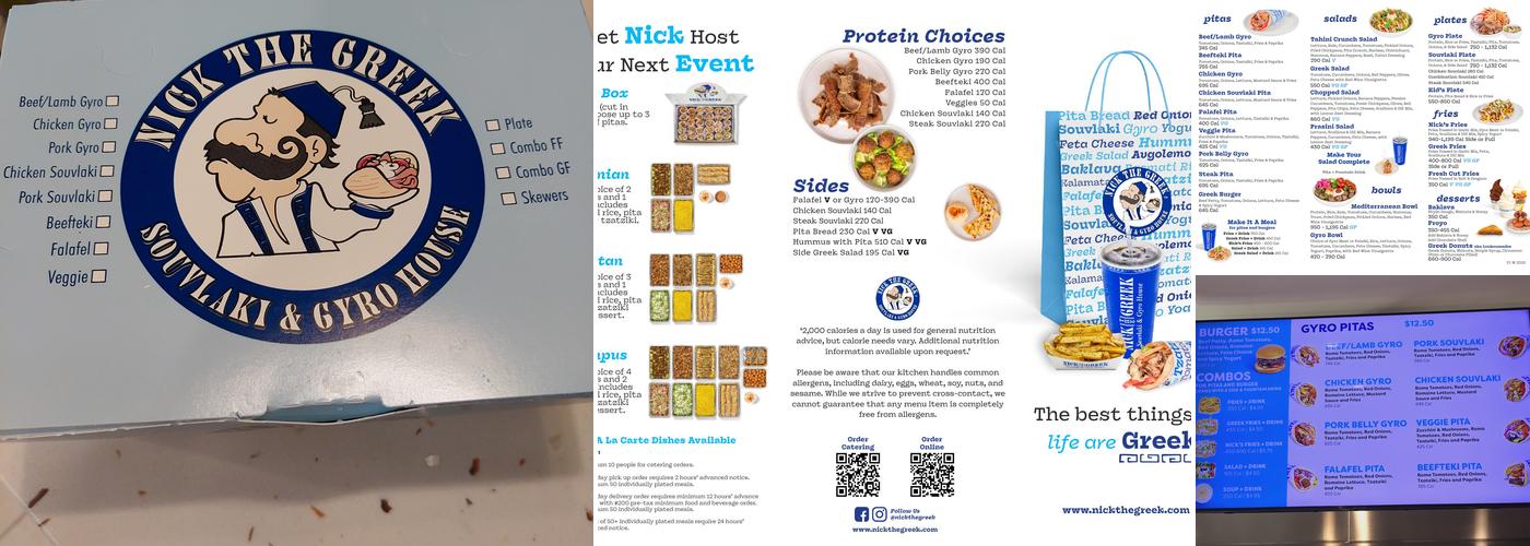 Nick The Greek Menu