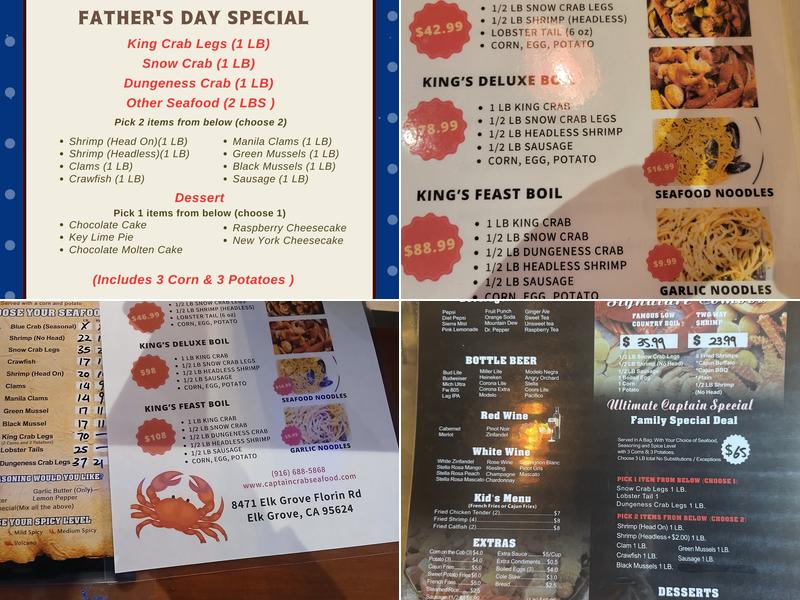 Captain Crab Seafood Restaurant Elk Grove, Elk Grove Menu, Reviews
