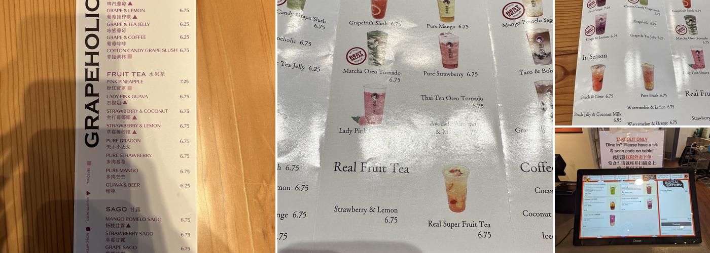 Grapeholic Menu