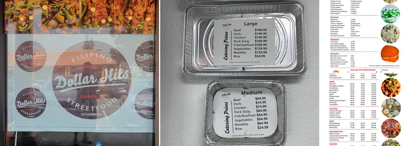 Dollar Hits Menu