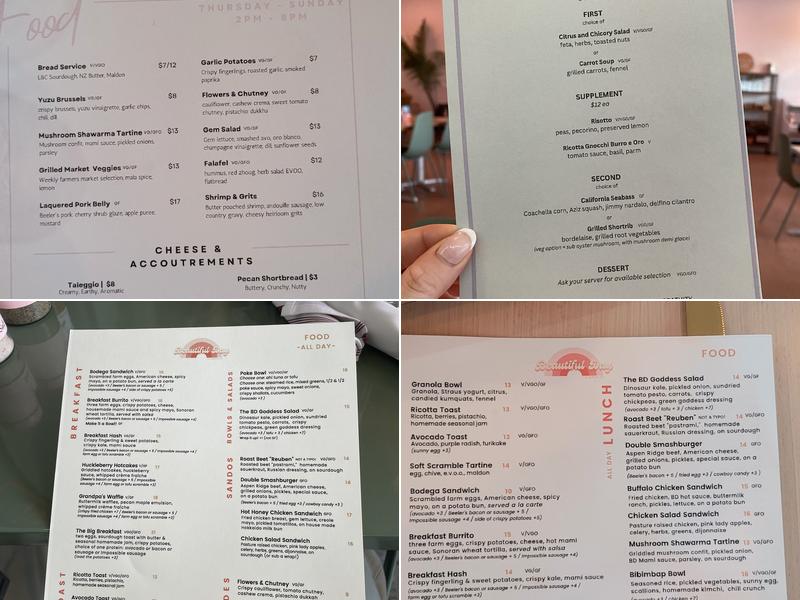 Beautiful Day Menu