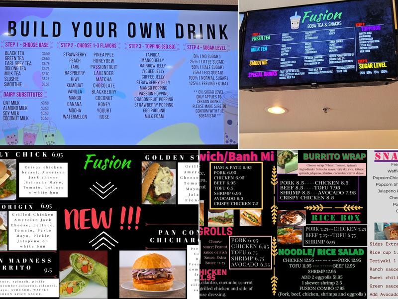 Fusion Boba & Snacks Menu