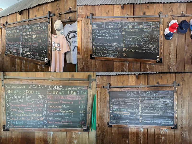 Nitty's Cider Menu