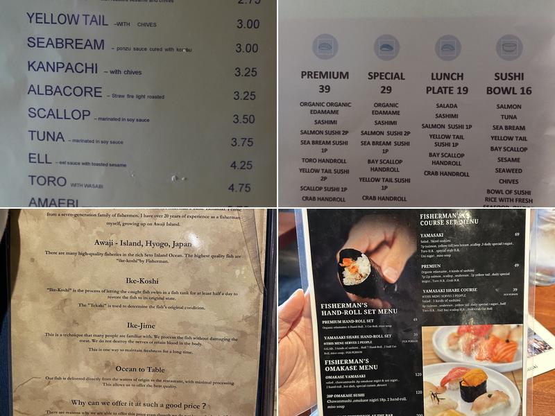 Fisherman's Table Yamasaki Menu