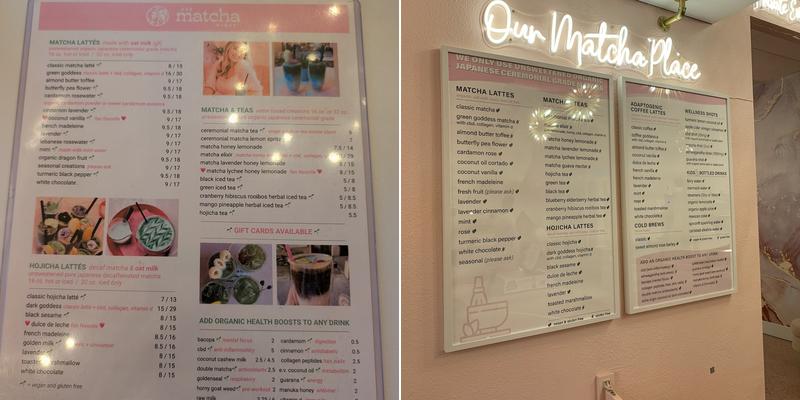 Our Matcha Place Menu