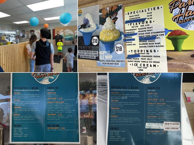 Pau Hana Shave Ice Menu