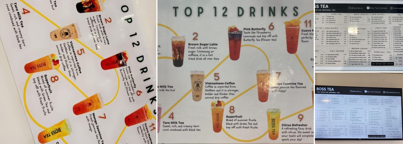 Boss Tea Menu