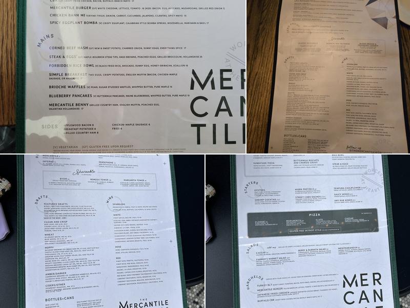 The Mercantile Menu