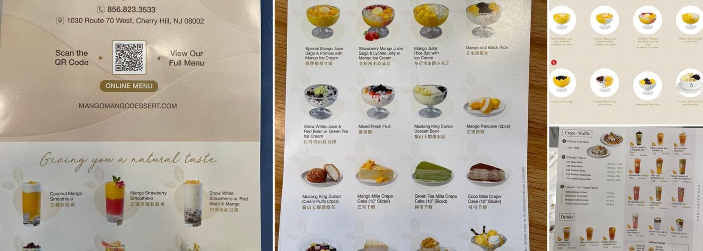 Mango Mango Dessert Menu