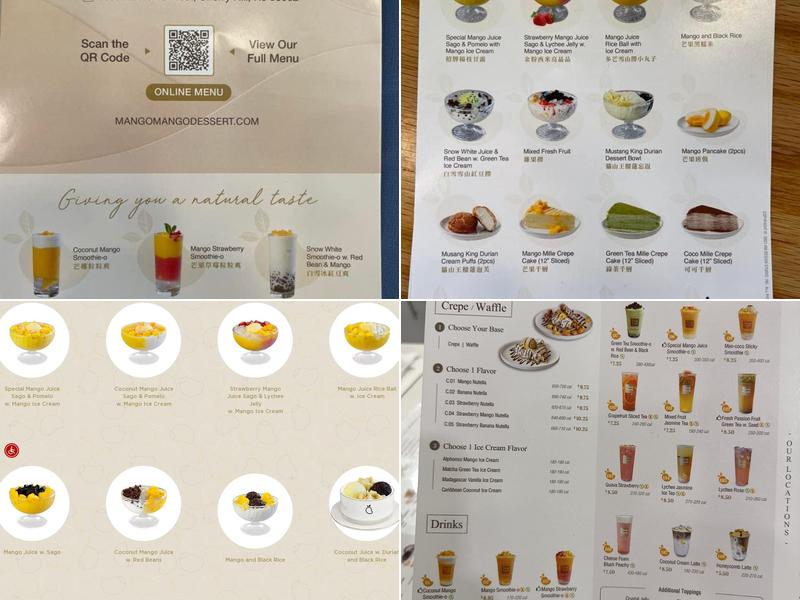 Mango Mango Dessert Menu