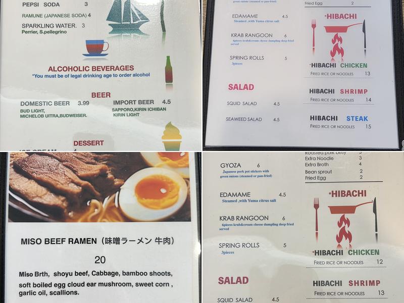 TASTY RAMEN Menu