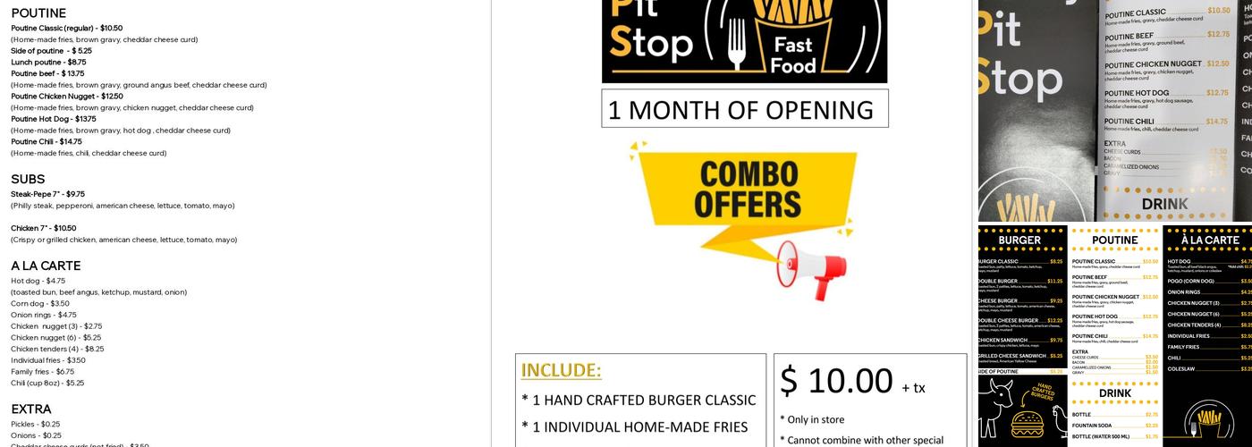 Burny Pit Stop Menu