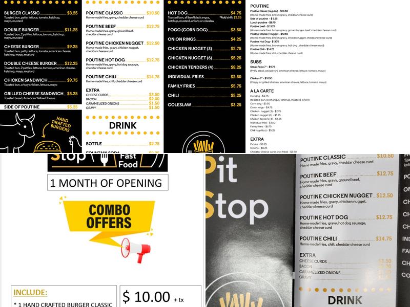 Burny Pit Stop Menu