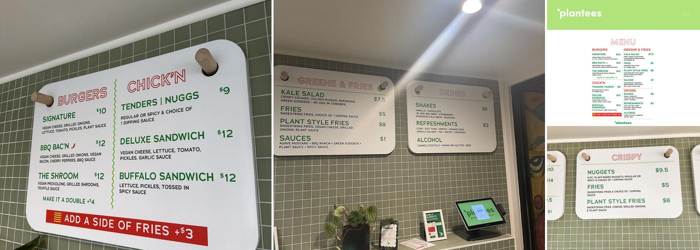 Plantees Menu