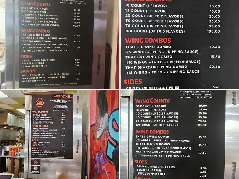 That Wing Spot Menu