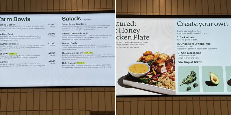 sweetgreen Menu