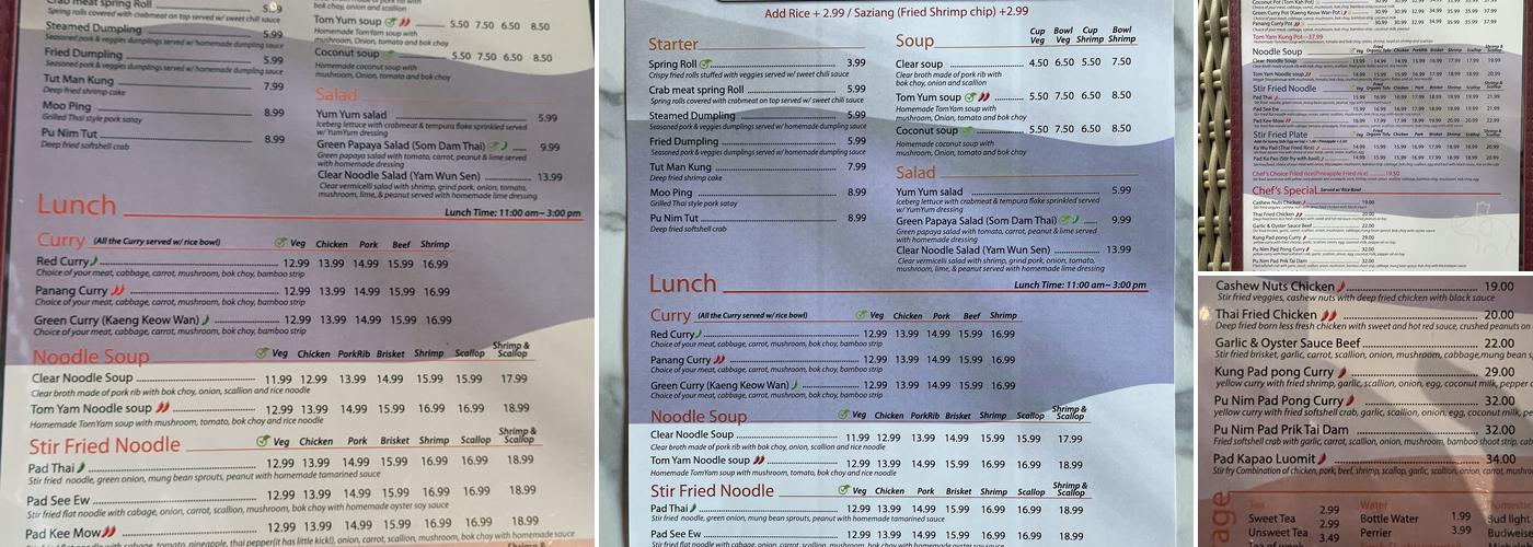 Thai Kitchen Menu