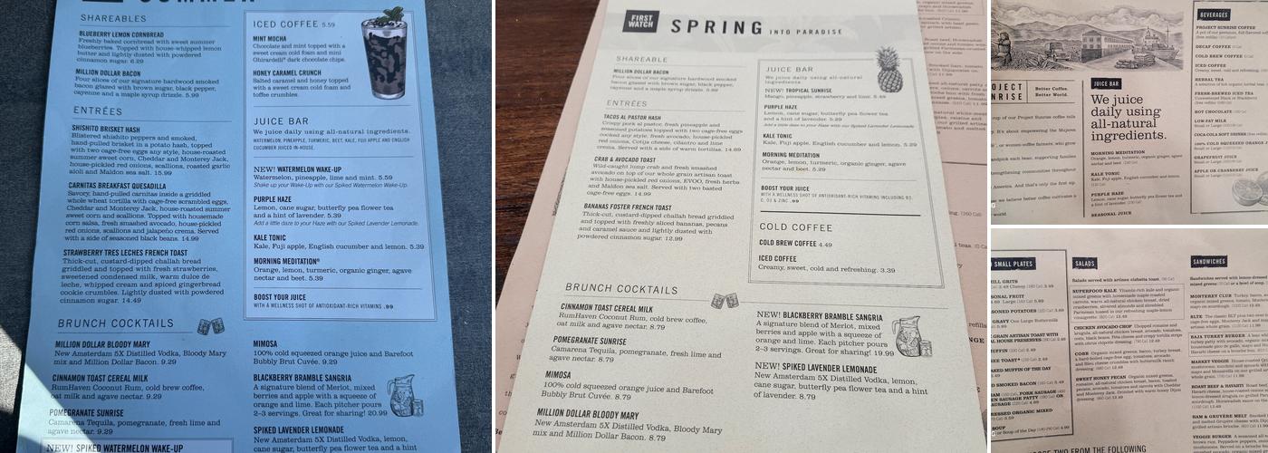 First Watch Menu