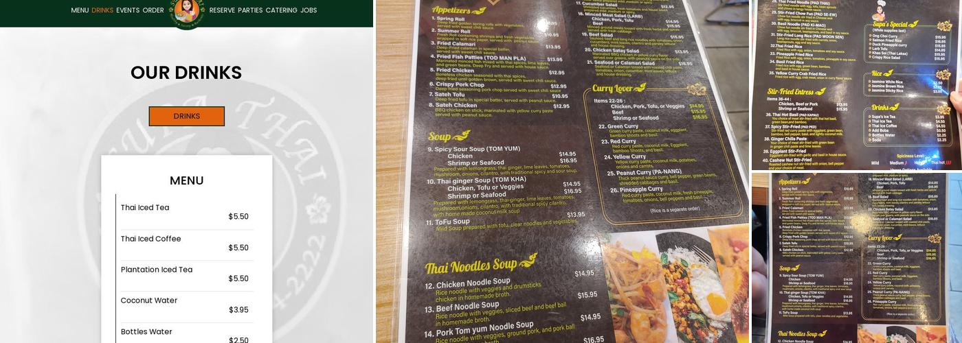 Supa Thai Menu