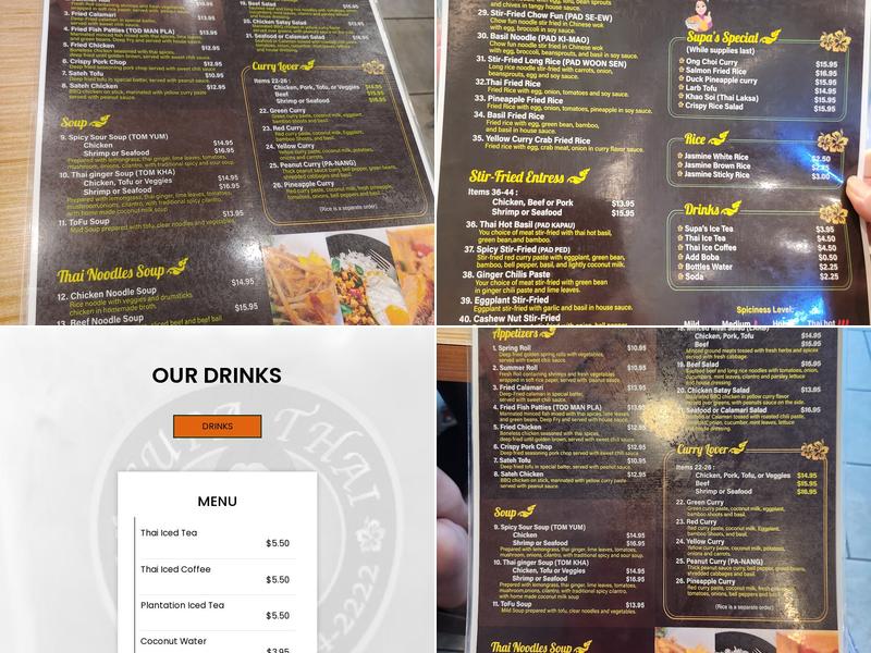 Supa Thai Menu