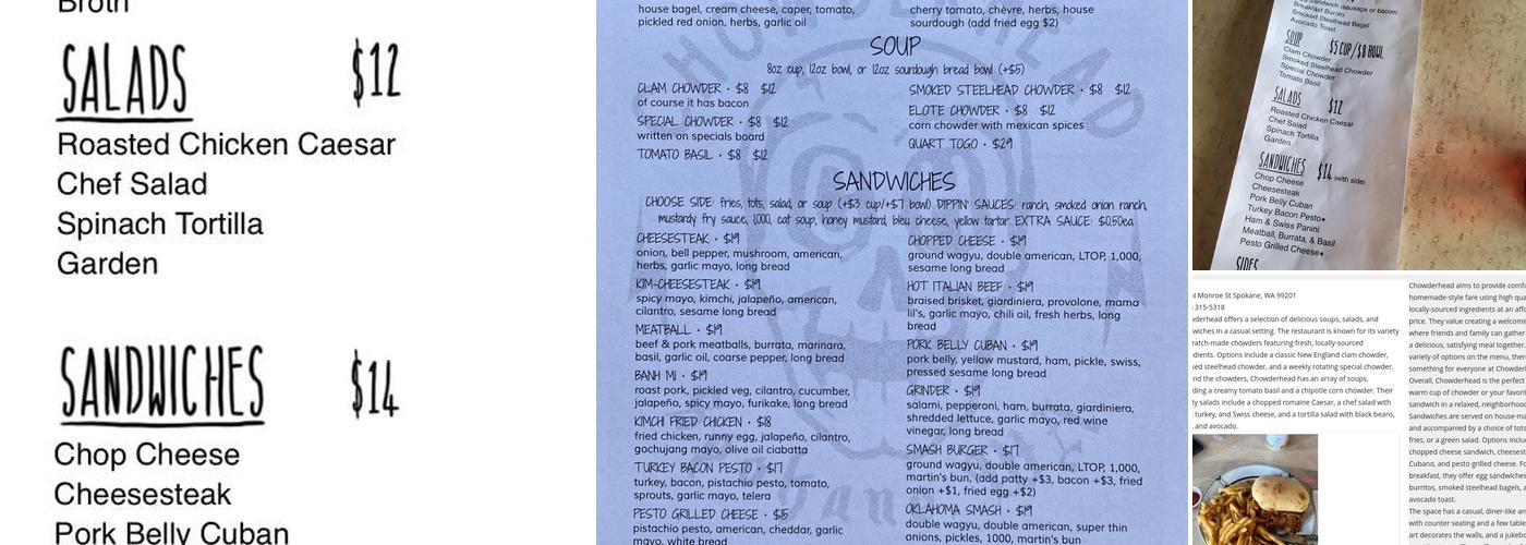 Chowderhead Menu