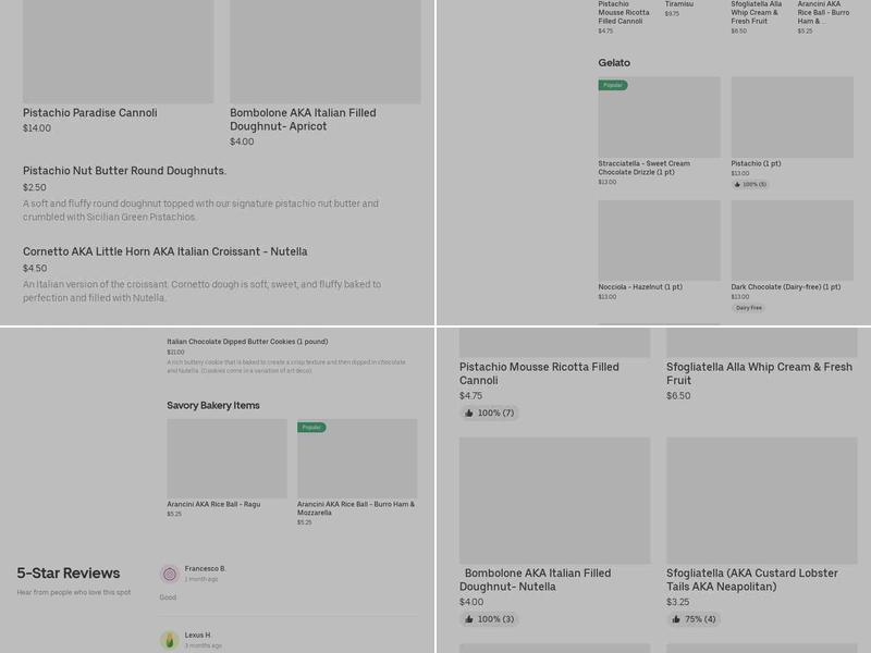 New Paradise Bakery Menu