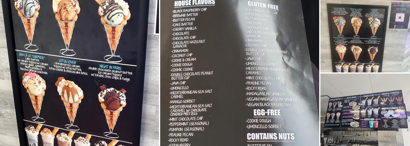 Eiffel Waffle Menu