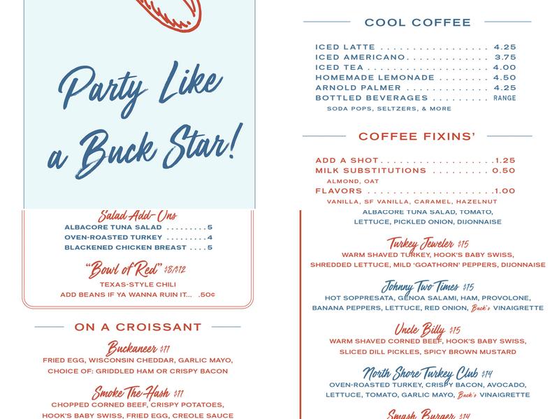 Buck Russell's Menu
