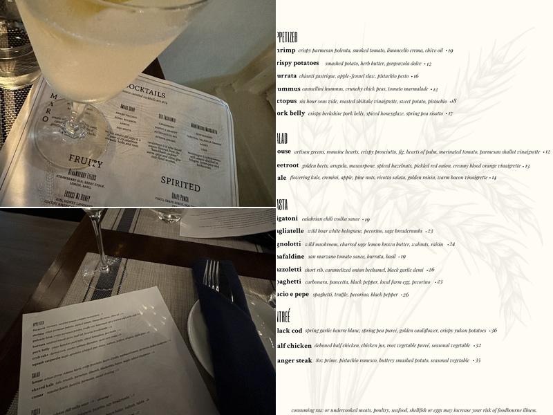 Scratch Pastificio Menu