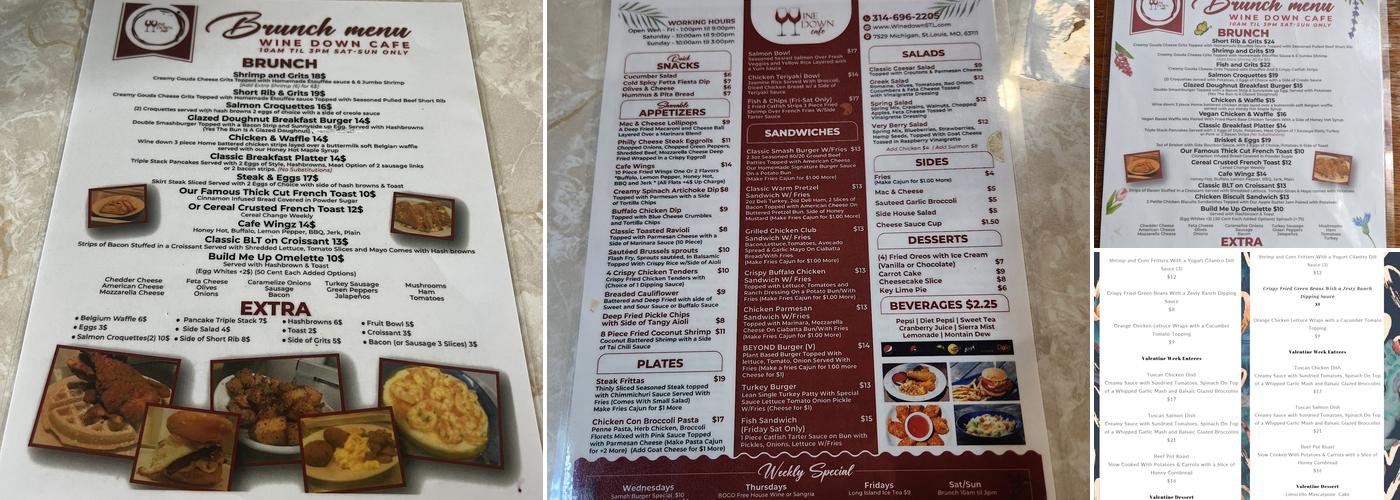 Wine Down Cafe (St. Louis) Menu