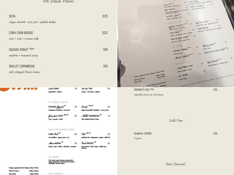 Nolia Kitchen Menu