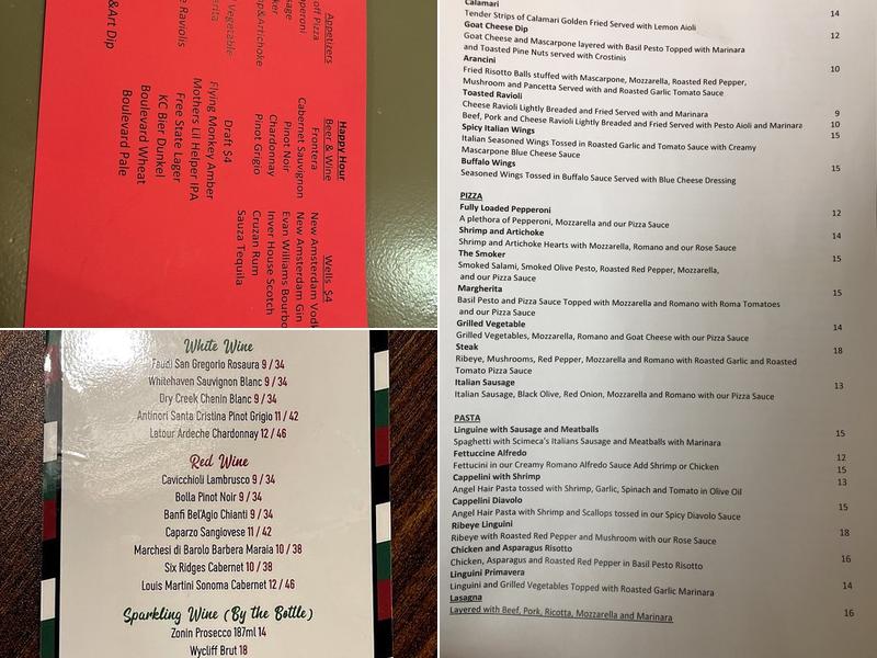 Mickey's Ristorante Menu