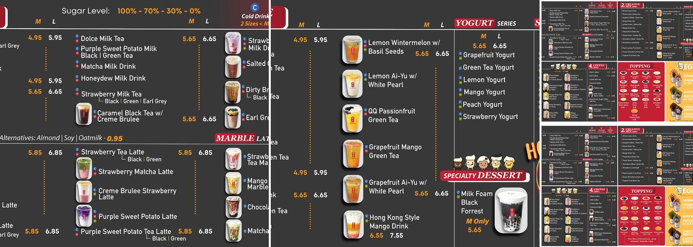 Gong Cha Springfield Menu