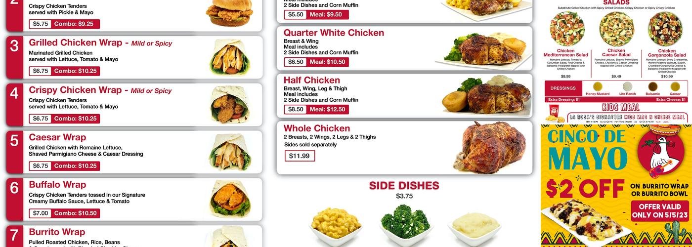 La Rosa Chicken & Grill - Randolph Menu