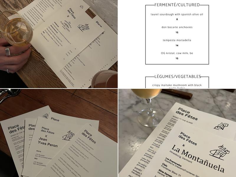 Place des Fêtes Menu