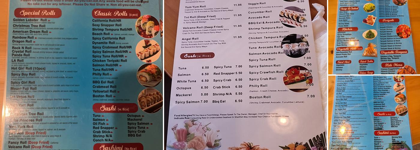 LA Sushi & Hibachi All You Can Eat Menu
