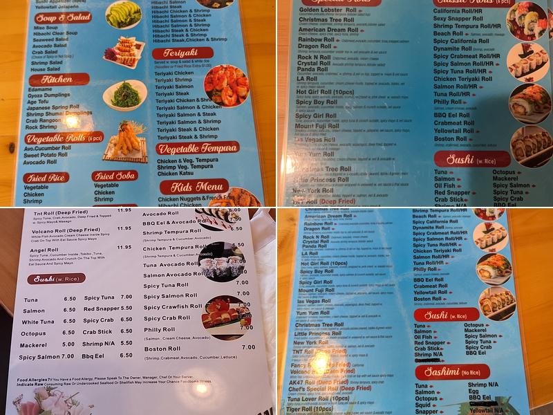 LA Sushi & Hibachi All You Can Eat Menu