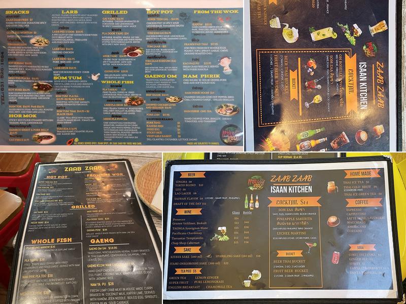 Zaab Zaab Menu