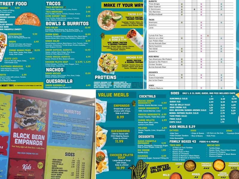 Sabor Latin Street Grill Menu