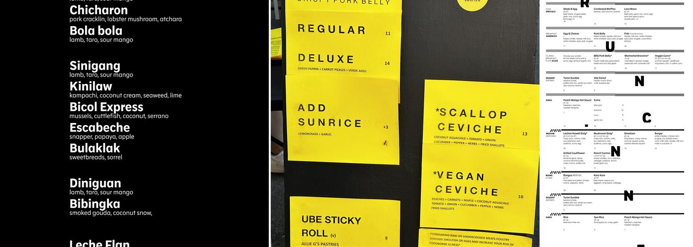 SunRice Menu