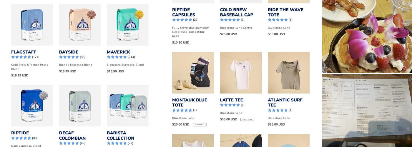 Bluestone Lane Houston Heights Café Menu