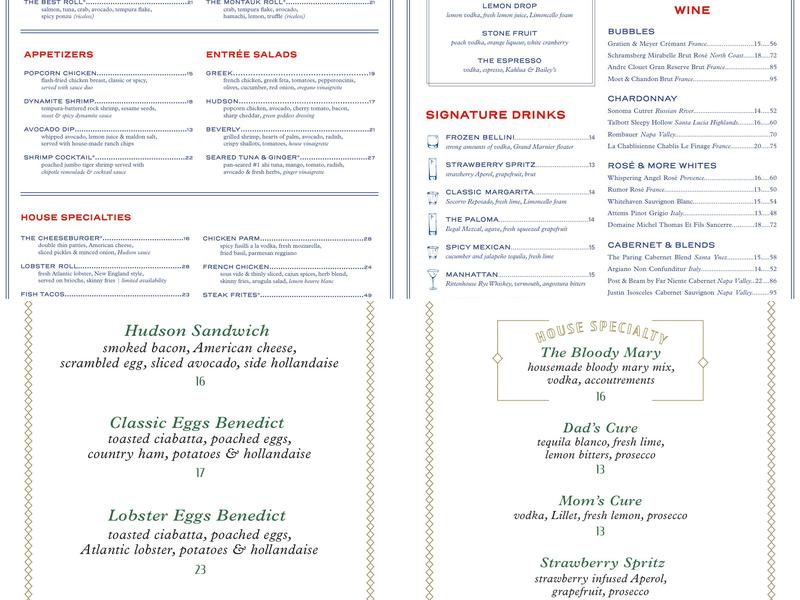 Hudson House Menu
