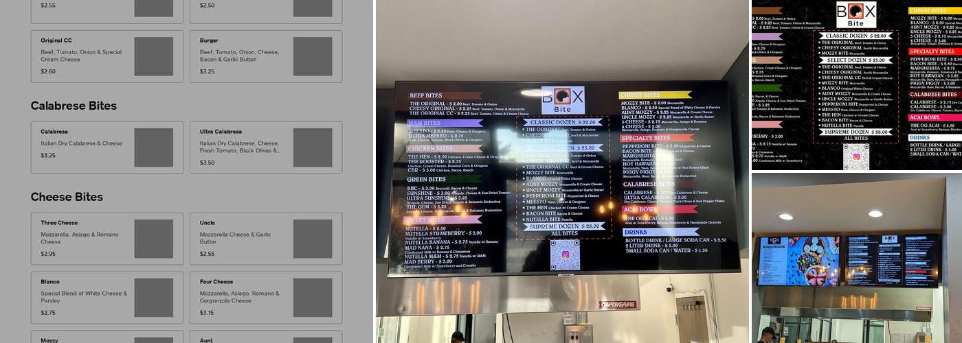 Box Bite Menu