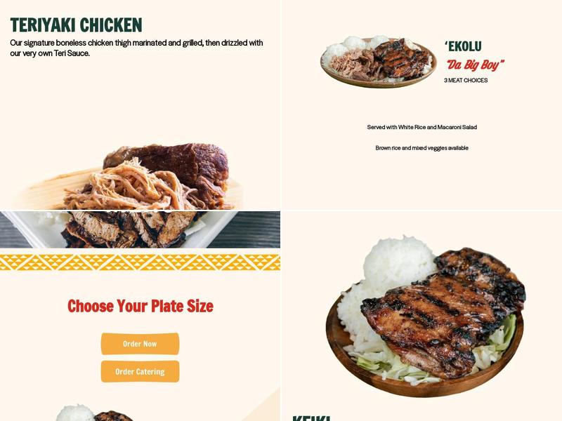 Mo' Bettahs Hawaiian Style Food Menu