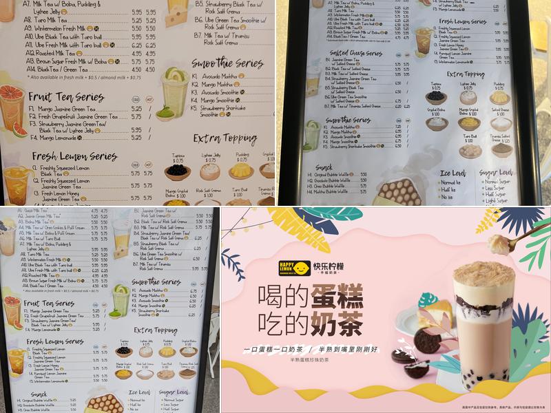 Happy Lemon Lynnwood Menu