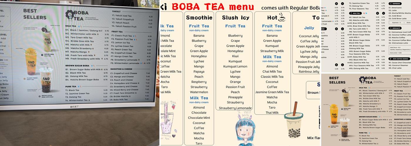 & Tea. Menu