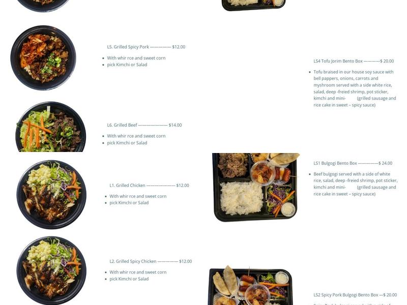 Seoul Tofu & Jjim Menu